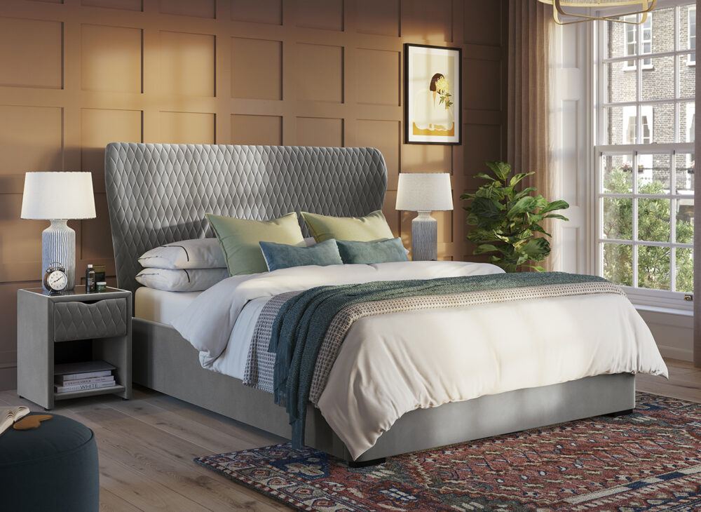 Grove ottoman bed frame in grey