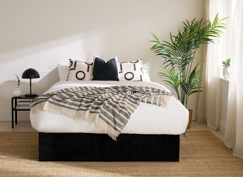 Cosmopolitan Quick Build Platform Bed Frame in black - front