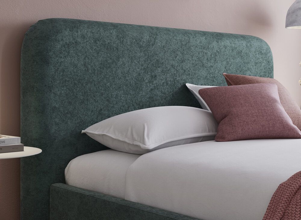 Cosmopolitan Quick Build Platform Bed Frame in jade - close up