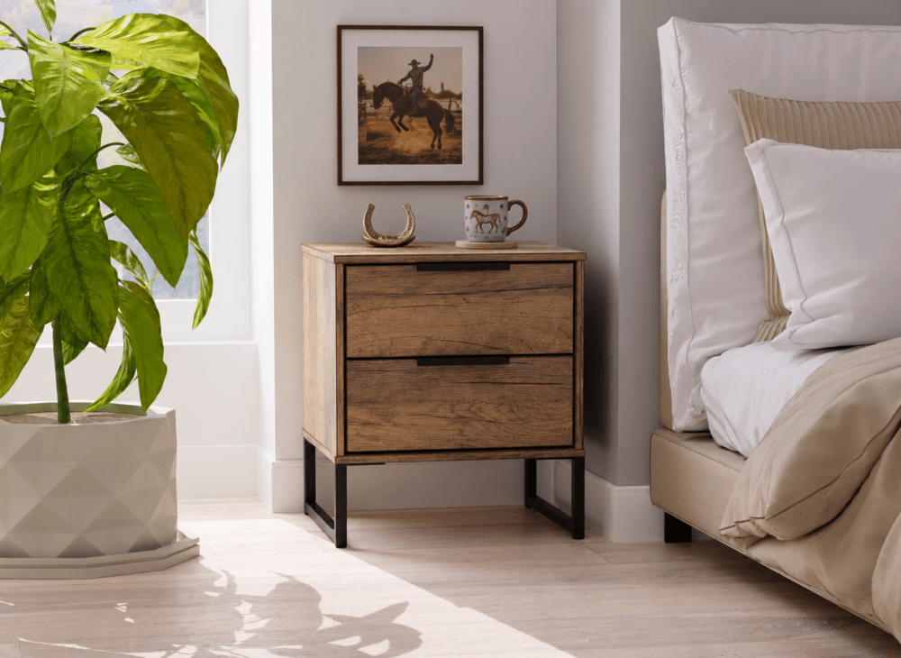 Dakota bedside table modified with AI for cowboy theme