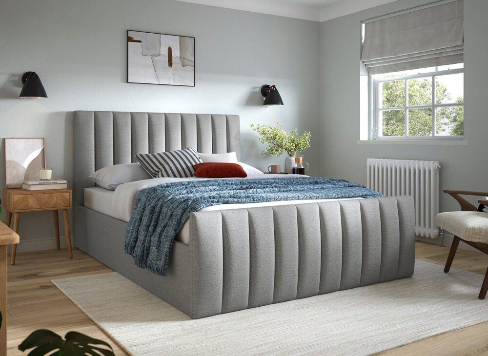 Davies upholstered ottoman bed in dark grey