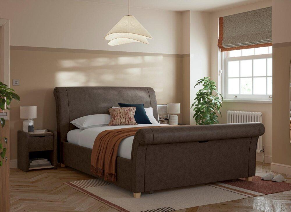 Delaware Upholstered Sleigh Bed Frame