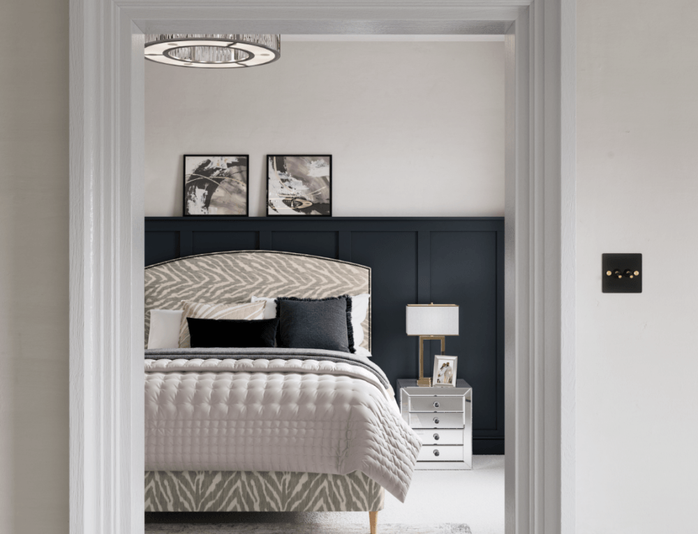 How to create a dramatic black and white bedroom