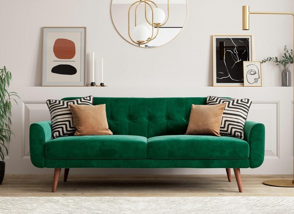 gallway-3-seat-sofa-bed-forest-green-velvet