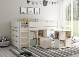 Anderson-mid-sleeper-cabin-bed-with-cube-desk-and-drawers-in-white