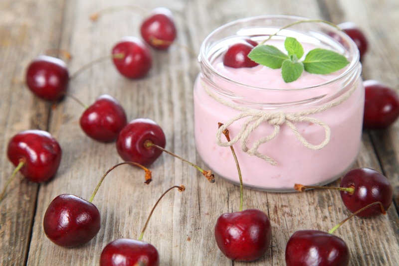An image of cherry yogurt