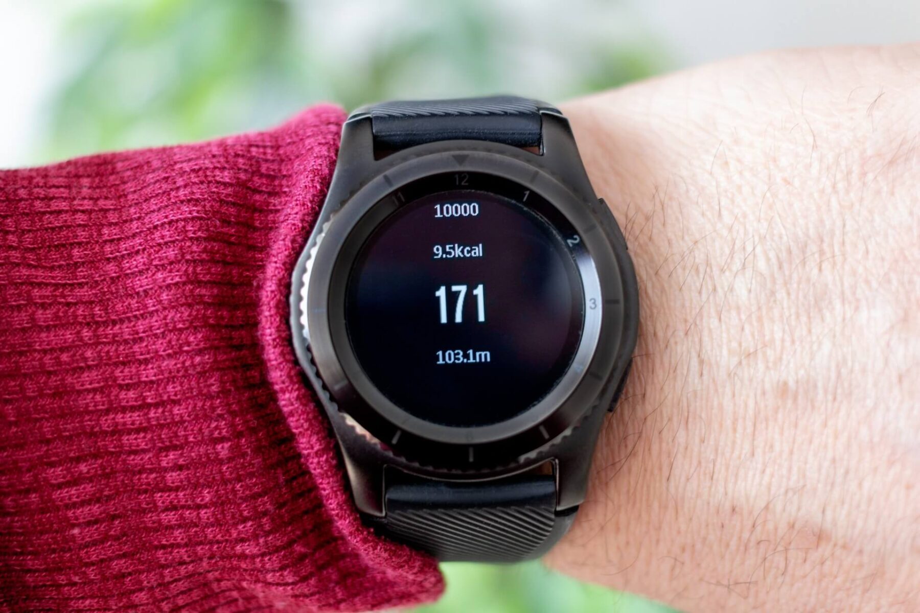 Close-up of smart watch on wrist