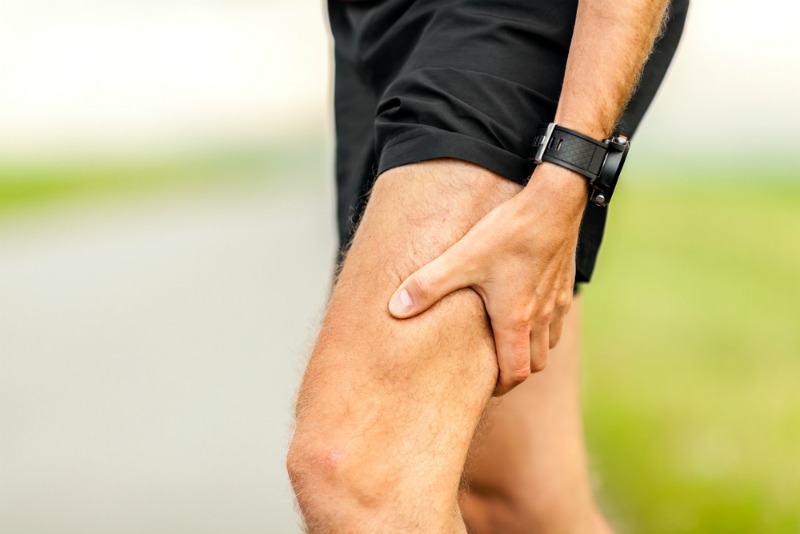 An image of a leg after sporting injuries 