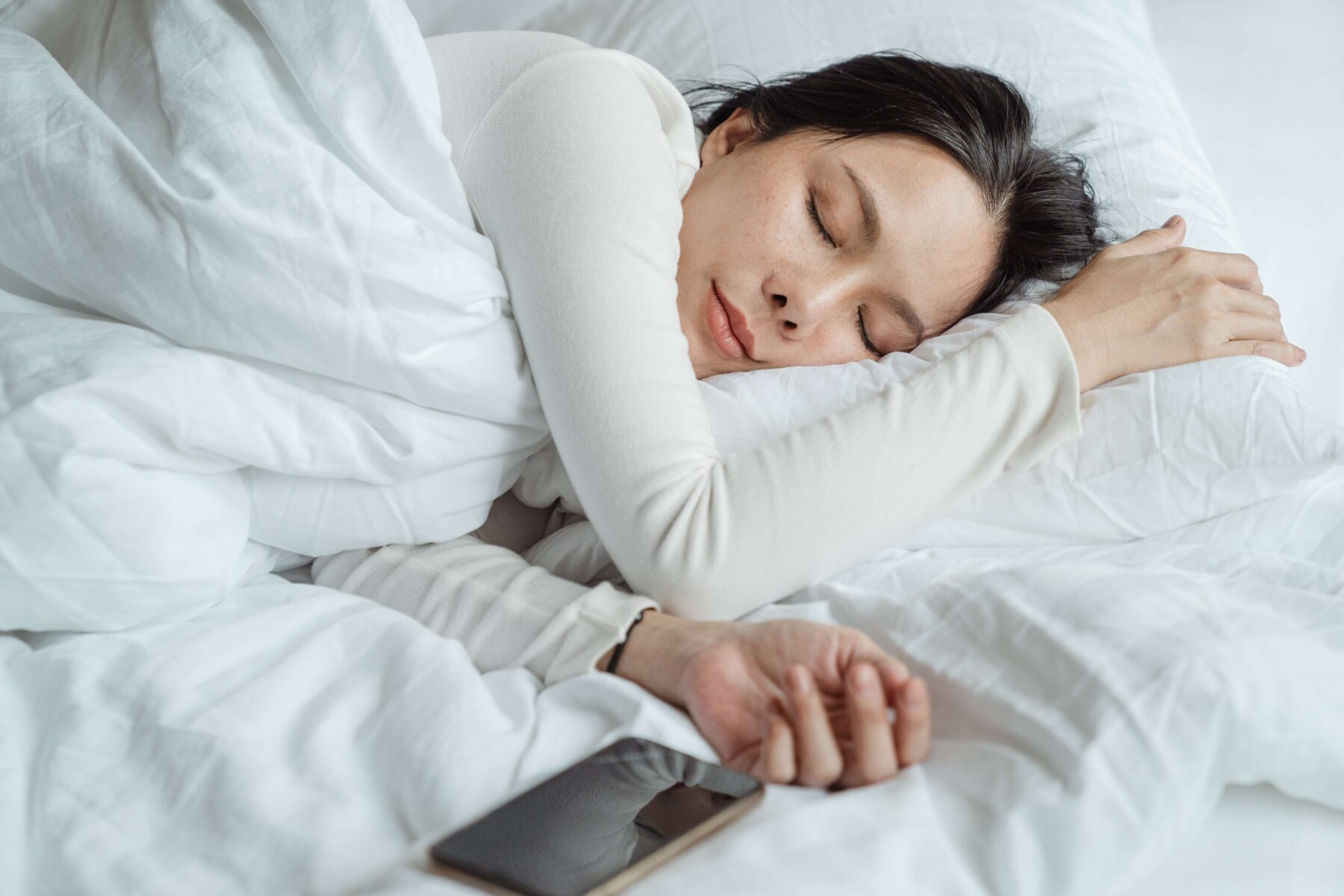 Woman having a light sleep