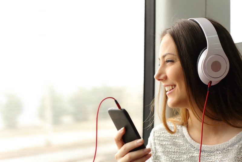 Image of woman listening to music 