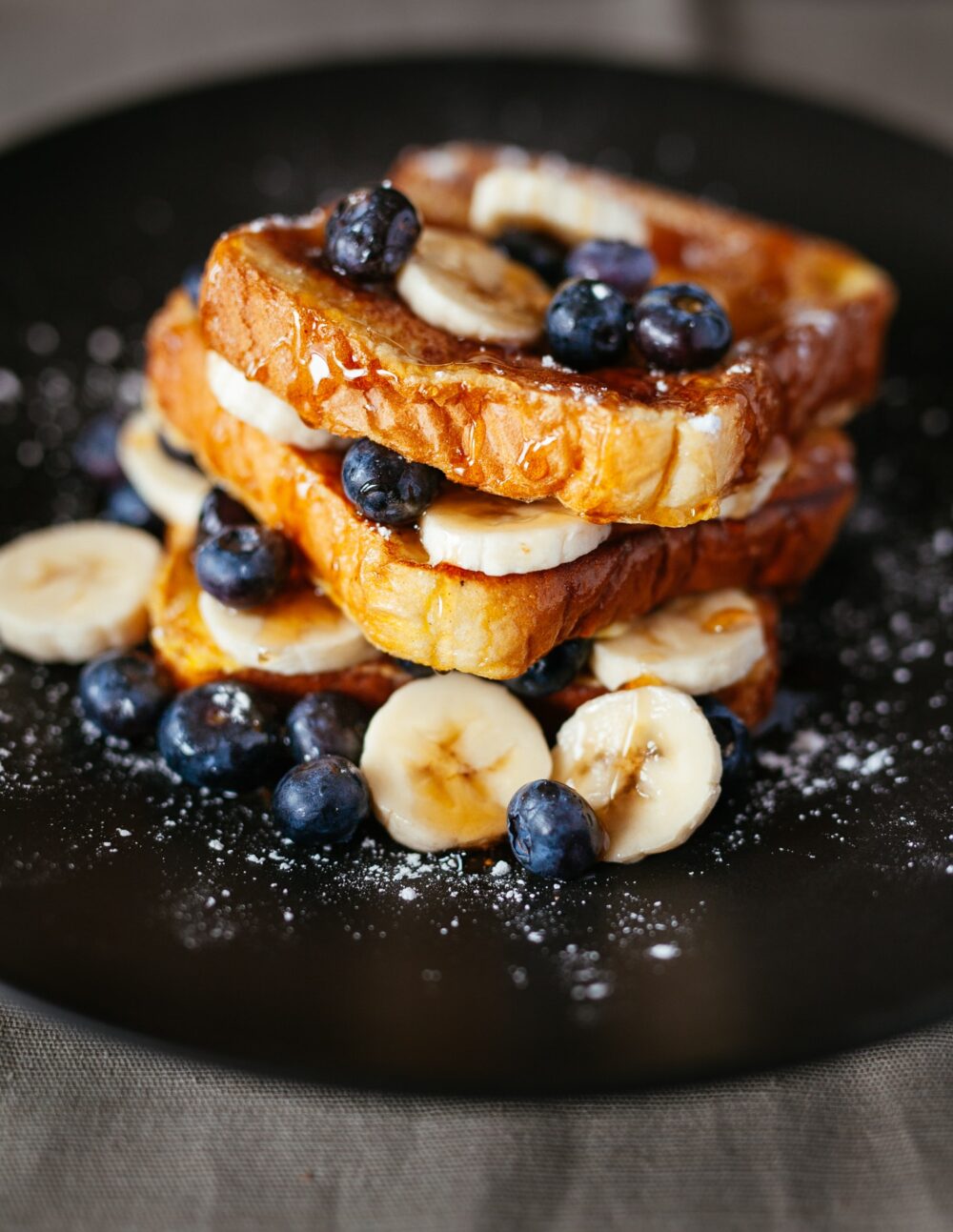 blueberries and banana french toast