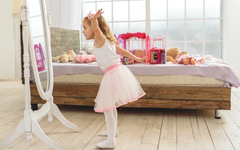 Child playing in bedroom