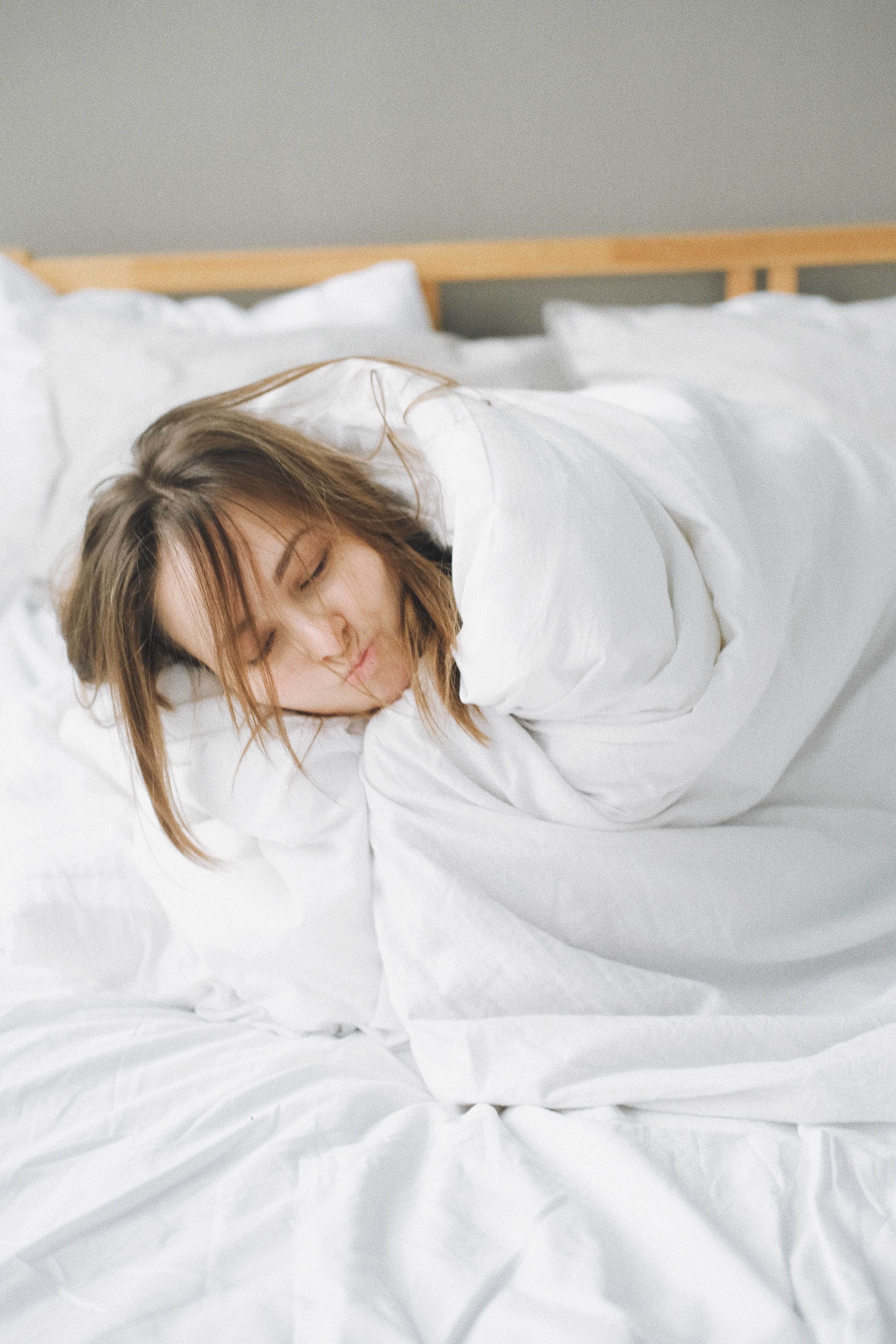 woman wrapped in blanket