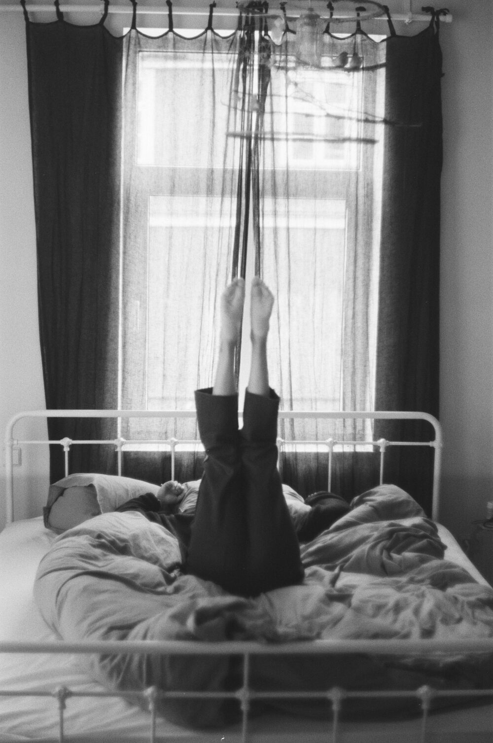 Morning stretching in bed