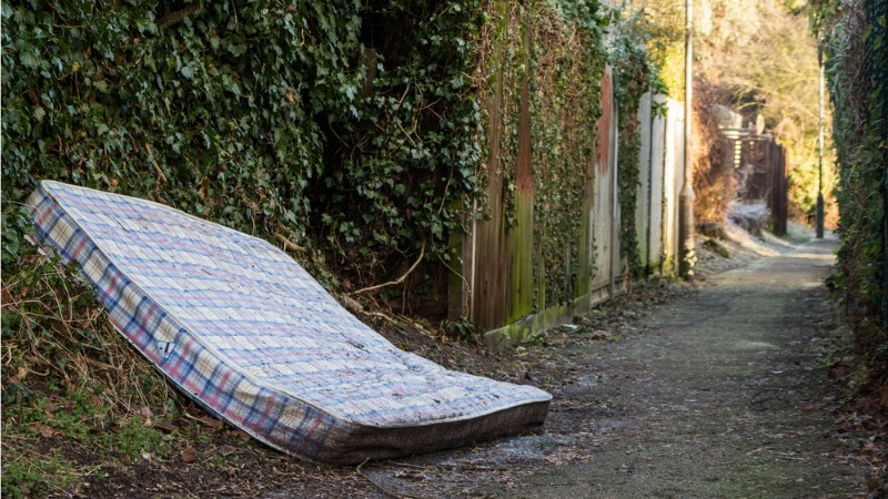 Mattress dumped outside