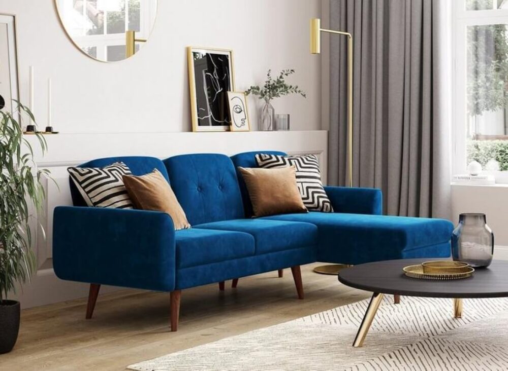 navy corner sofa bed