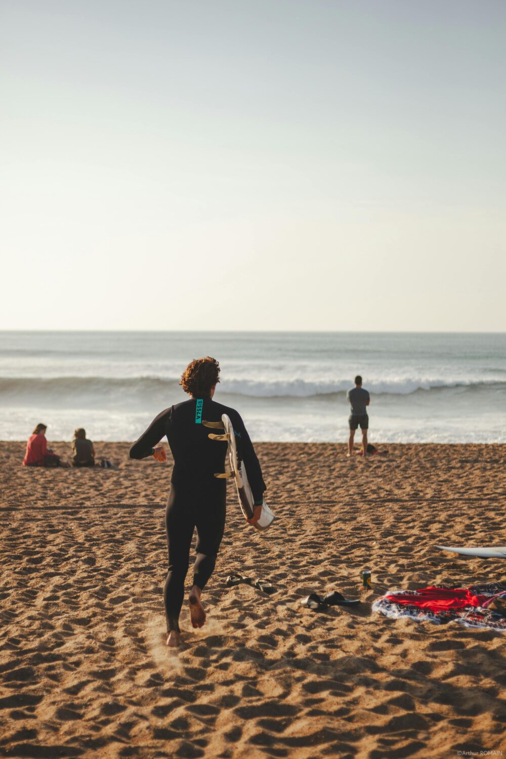 Man running on beach