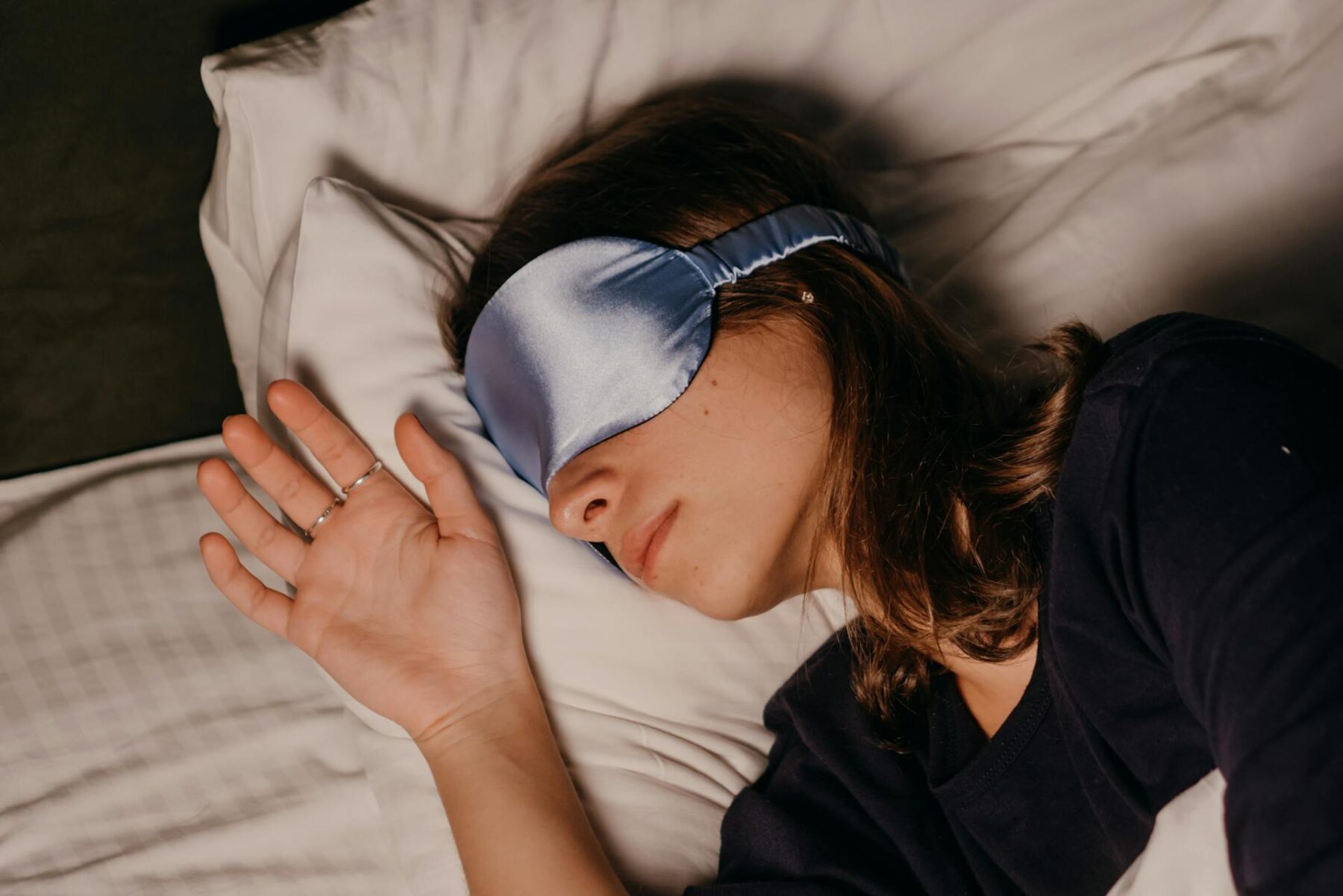 Woman sleeping in eye mask