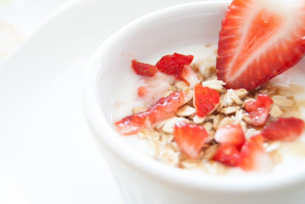 Strawberry Granola and other healthy breakfasts in the morning can help keep your circadian rhythm normal. From The Sleep Matters Club.