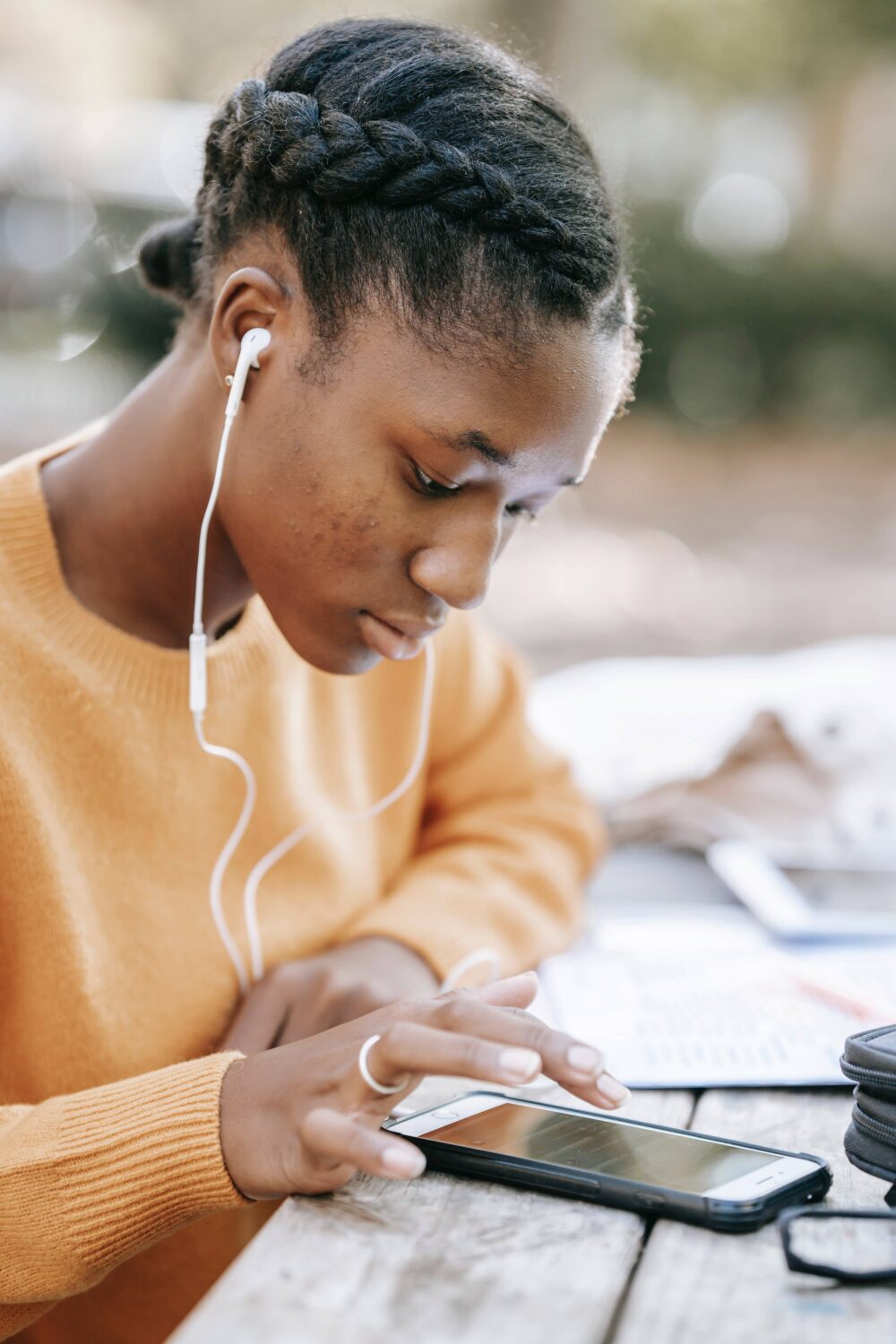 teenage girl on phone