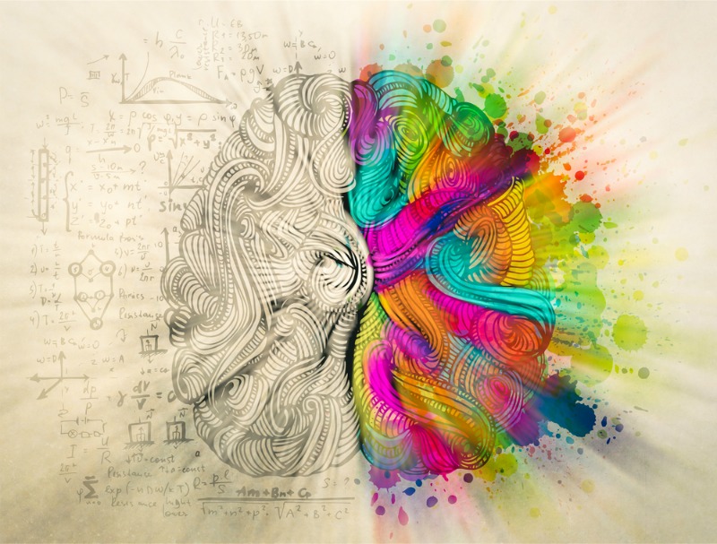 Illustration of two sides of the brain